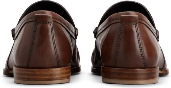 Tod's logo-plaque leather loafers Brown