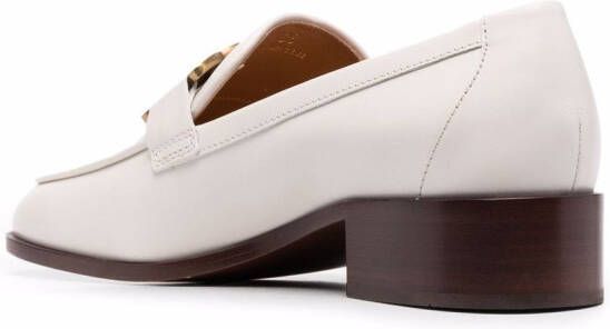 Tod's logo-plaque leather loafers Neutrals