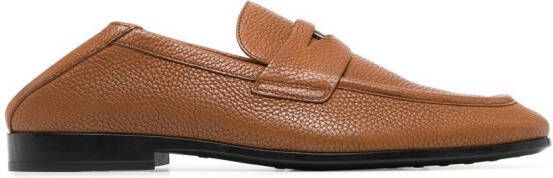 Tod's logo-plaque leather penny loafers Brown