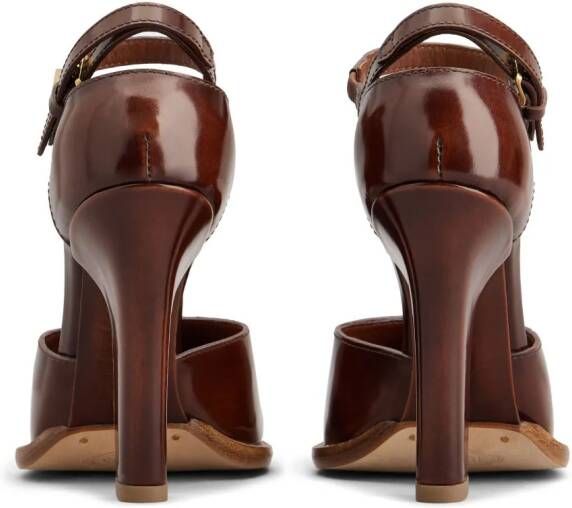 Tod's logo-plaque leather pumps Brown