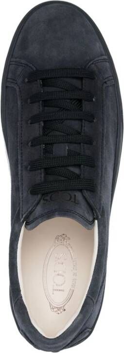 Tod's logo-print suede sneakers Blue