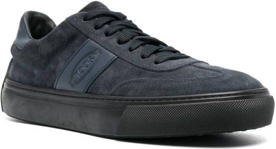 Tod's logo-stamp low-top sneakers Blue