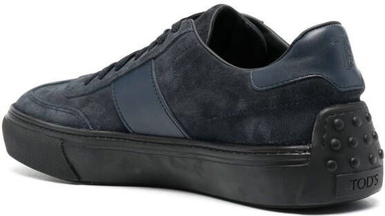 Tod's logo-stamp low-top sneakers Blue
