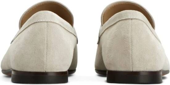 Tod's logo-stamp suede loafers Neutrals