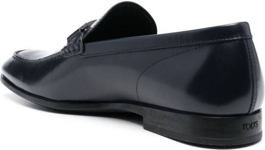 Tod's logo-trim leather loafers Blue