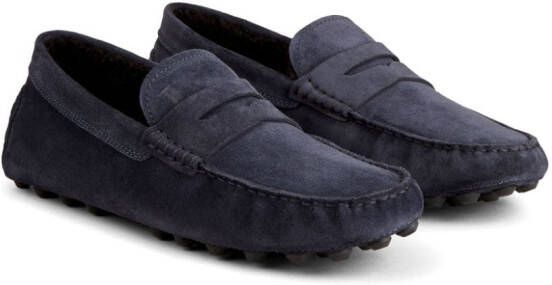 Tod's Macro 52K Gommino suede loafers Blue