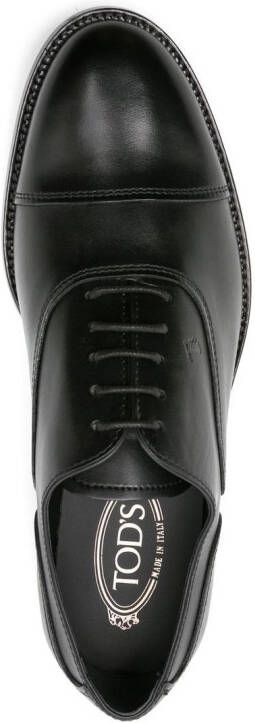 Tod's monogram-stamp oxford shoes Black