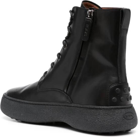 Tod's Montone lace-up leather boots Black