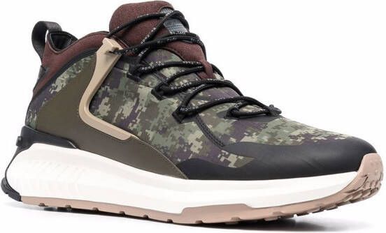 Tod's No_Code J camouflage-print sneakers Green