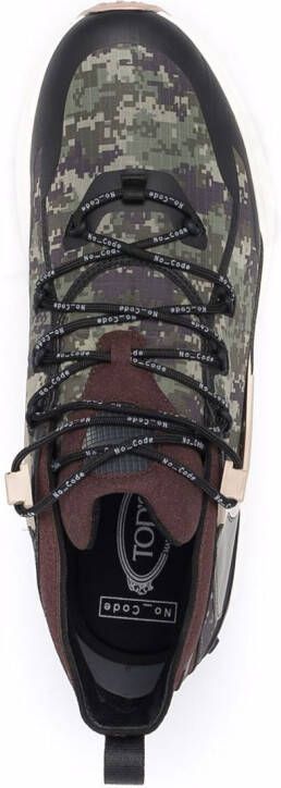 Tod's No_Code J camouflage-print sneakers Green