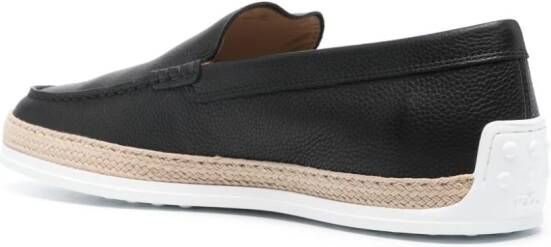 Tod's panelled leather loafers Black