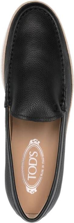 Tod's panelled leather loafers Black