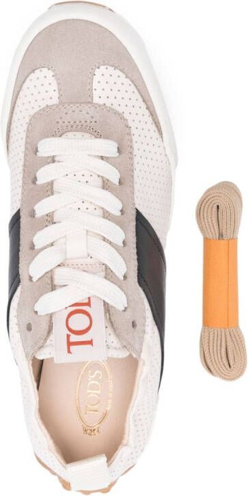Tod's panelled leather sneakers Neutrals