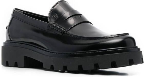 Tod's patent-leather loafers Black