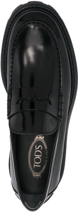 Tod's patent-leather loafers Black