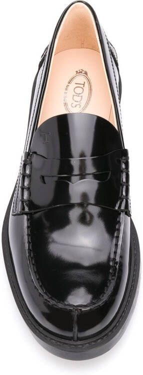 Tod's patent penny loafers Black