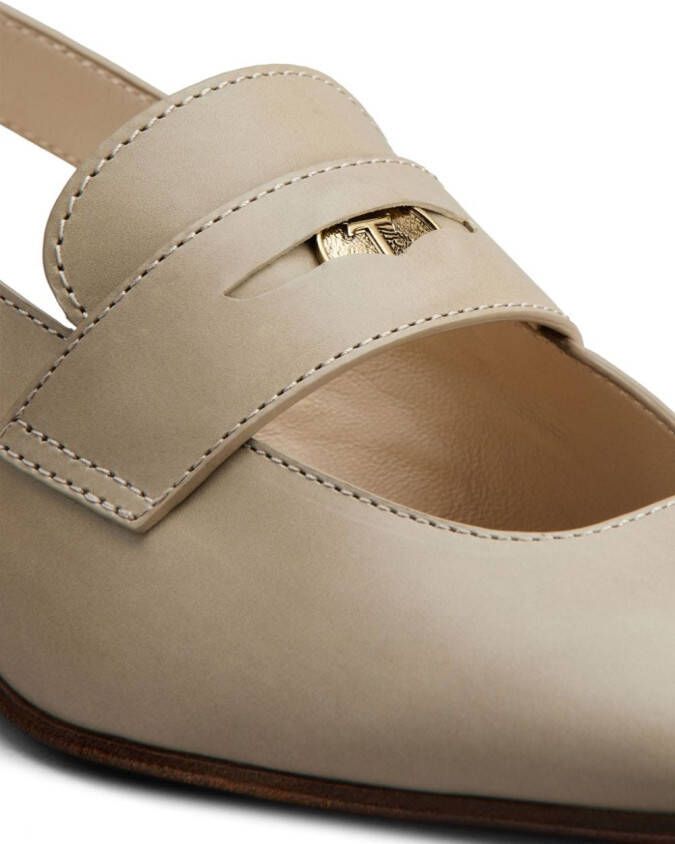 Tod's penny-detail leather pumps Neutrals