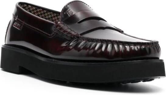 Tod's penny-slot leather loafers Red
