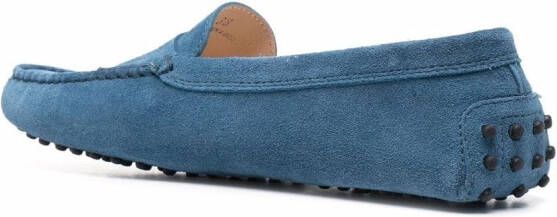Tod's penny-slot suede loafers Blue