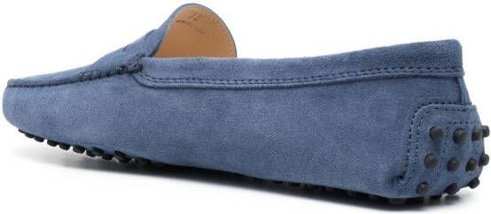Tod's penny-slot suede loafers Blue