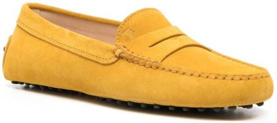 Tod's penny-slot suede loafers Yellow