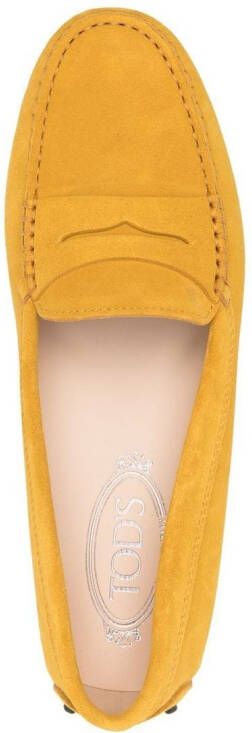 Tod's penny-slot suede loafers Yellow