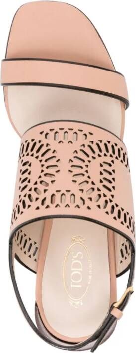 Tod's perforated 55mm leather sandals Pink