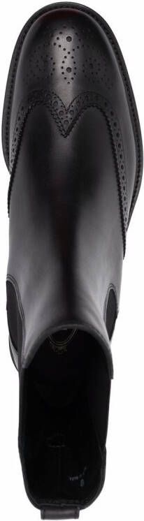 Tod's perforated leather ankle boots Black