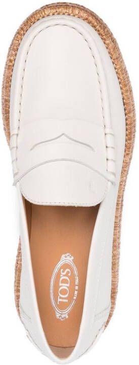 Tod's platform leather loafers Neutrals
