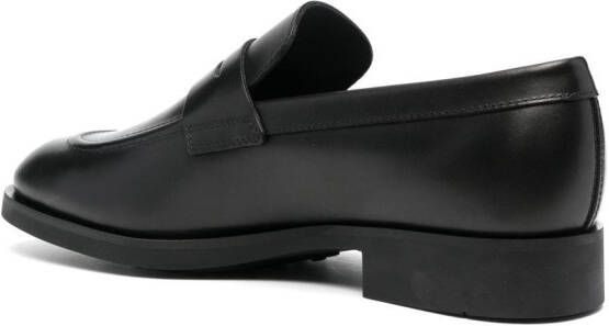 Tod's polished leather loafers Black