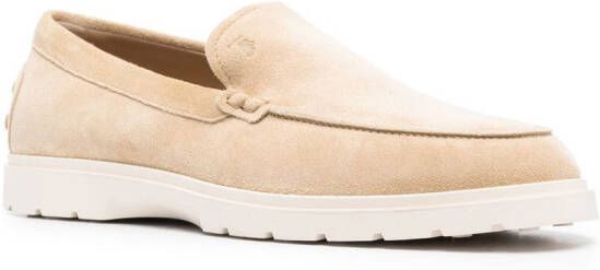 Tod's ridged-sole suede loafers Neutrals