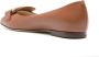 Tod's round-toe leather ballerina shoes Brown - Thumbnail 3