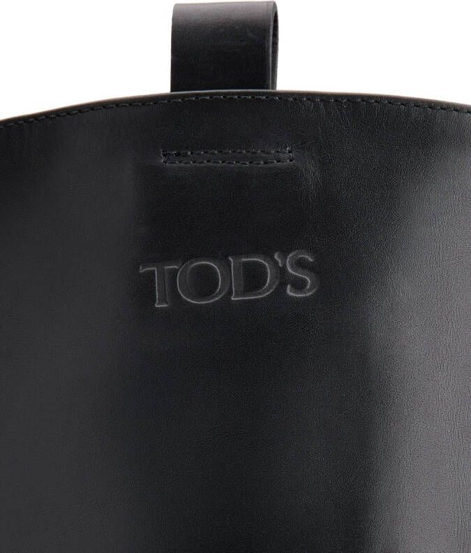 Tod's round-toe leather boots Black
