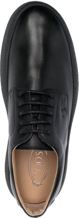 Tod's round-toe leather oxford shoes Black
