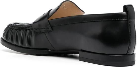 Tod's ruched low-top loafers Black