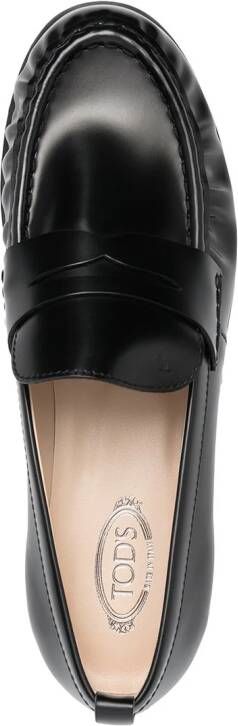 Tod's ruched low-top loafers Black