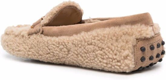 Tod's shearling-design loafers Neutrals