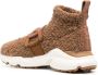 Tod's shearling logo-plaque sneakers Brown - Thumbnail 3