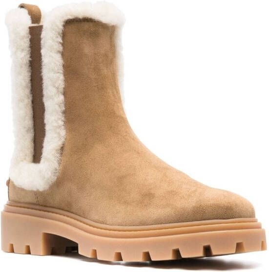Tod's shearling-trim chelsea boots Neutrals