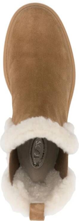 Tod's shearling-trim chelsea boots Neutrals
