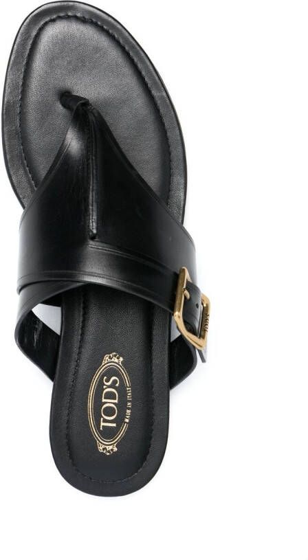 Tod's side-buckle leather flat sandals Blue