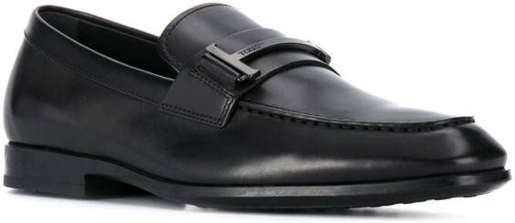 Tod's single T leather loafers Black