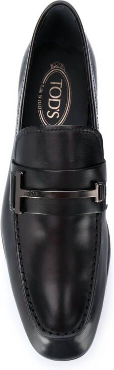 Tod's single T leather loafers Black