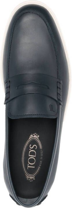 Tod's Slipper monogrammed leather loafers Blue