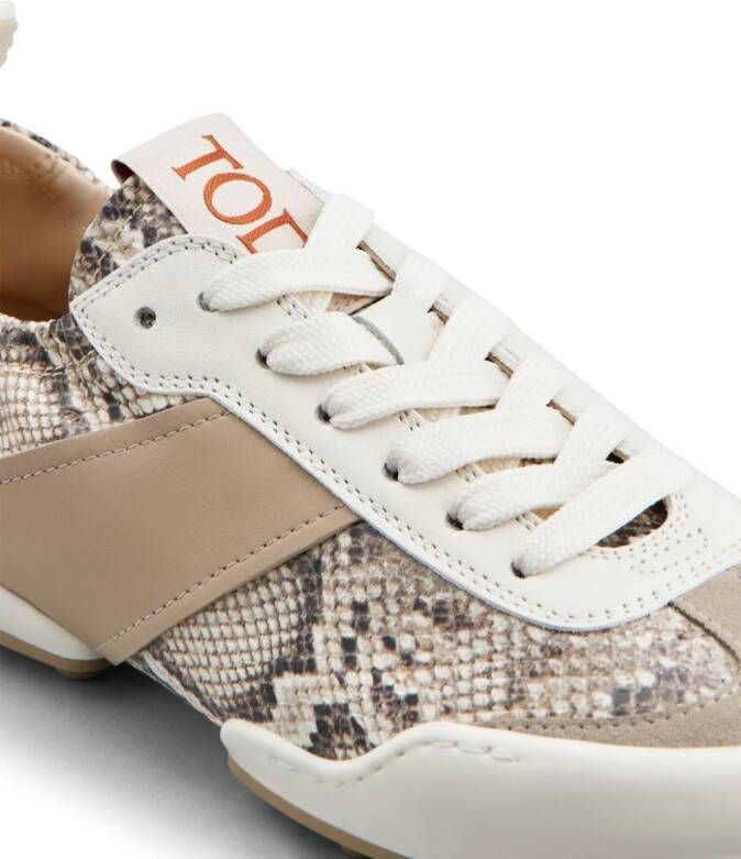 Tod's snake-print leather sneakers Neutrals