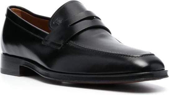 Tod's square-toe high-shine loafers Black