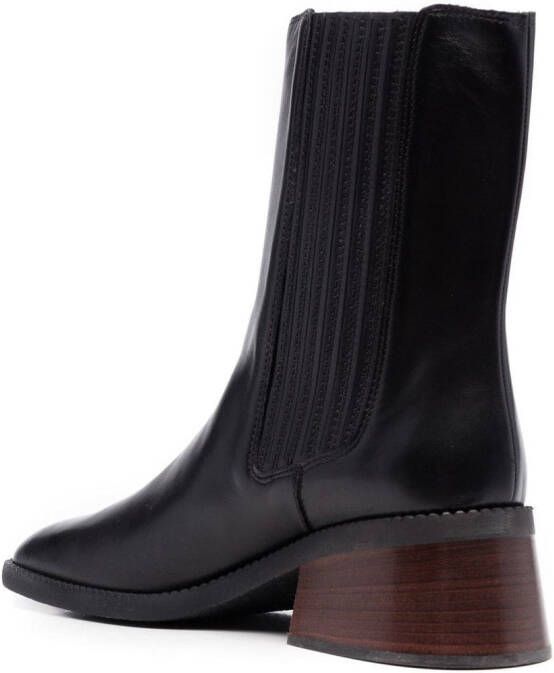 Tod's square-toe leather ankle boots Black