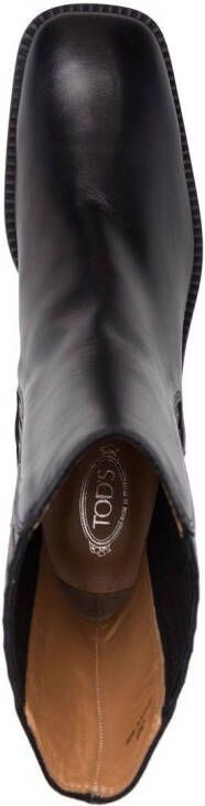 Tod's square-toe leather ankle boots Black