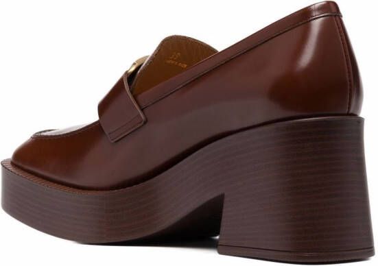 Tod's square-toe leather loafers Brown