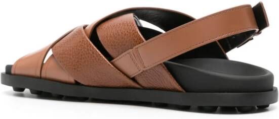 Tod's strappy slingback leather sandals Brown